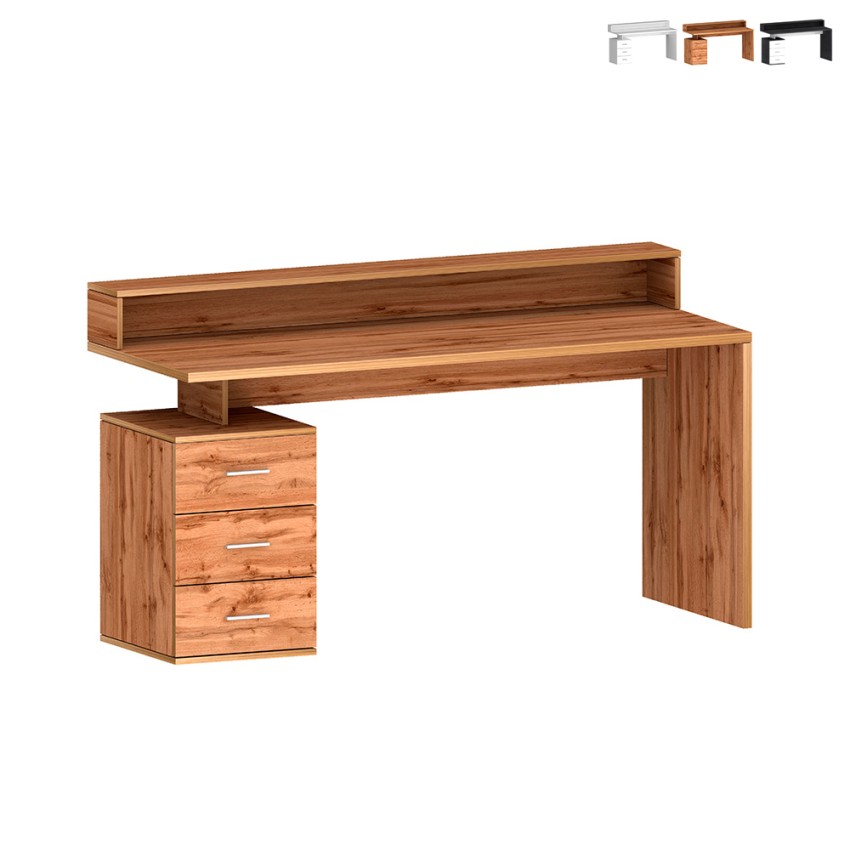 Scrivania ufficio 160x60x90cm 3 cassetti con sopralzo New Selina S Plus Offerta