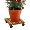 Carrello portavasi piante fiori 30x30cm in legno con ruote Videl QS Vendita
