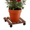 Carrello portavasi in legno con ruote 35x35cm piante fiori Videl QM Vendita