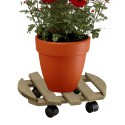 Carrello portavasi piante tondo Ø35 in legno con ruote Videl TS Vendita
