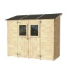 Casetta da giardino in legno addossata porta attrezzi Vaniglia 245x102 Offerta