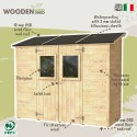Casetta da giardino in legno addossata porta attrezzi Vaniglia 245x102 Vendita