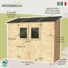 Casetta da giardino in legno addossata porta attrezzi Vaniglia 245x102 Vendita