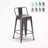 sgabello bar industrial con schienale in metallo h61cm steel top Offerta
