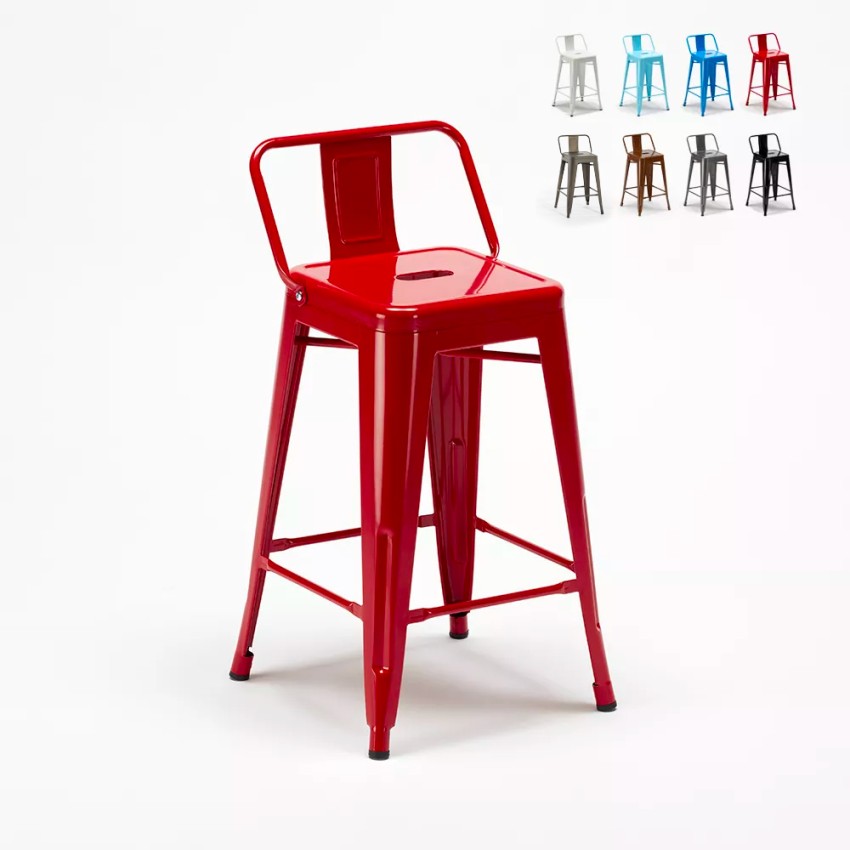 sgabello bar industrial con schienale in metallo h61cm steel top Promozione sgabello bar industrial con schienale in metallo h61cm steel top Promozione