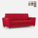 Divano soggiorno 3 posti elegante moderno in tessuto 212cm Yasel 180 Sconti