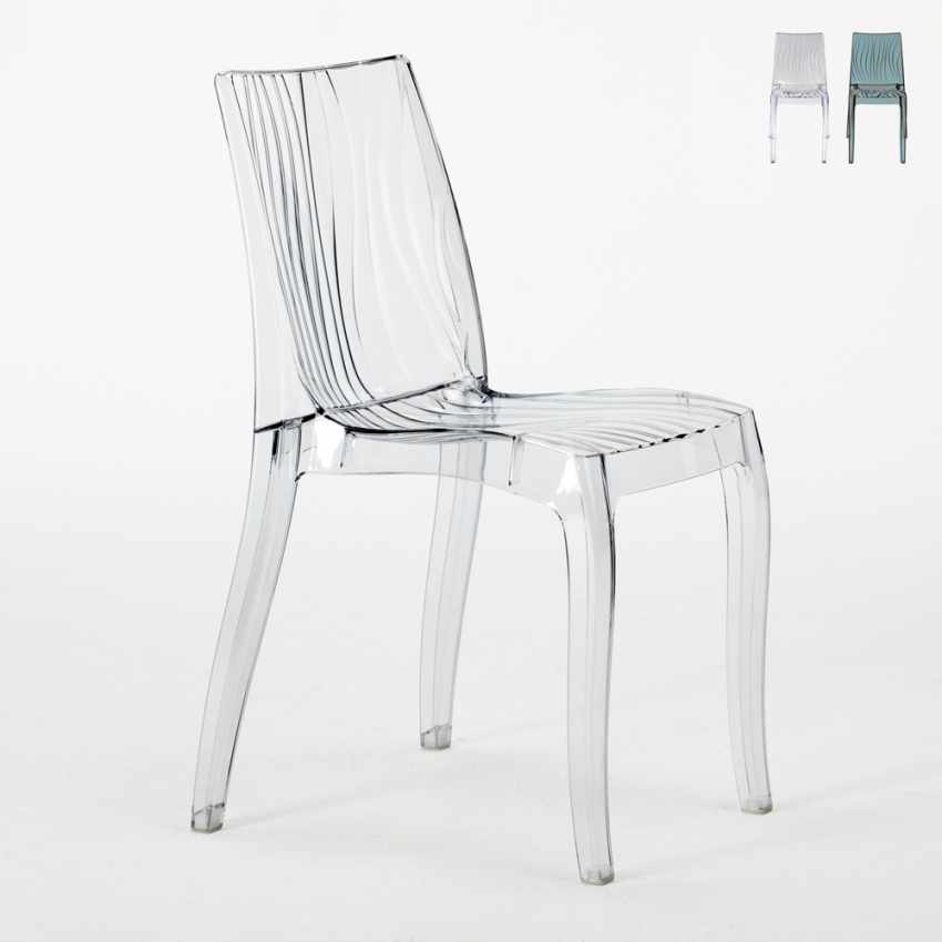 Grandsoleil upon Dune trasparente sedia impilabile in policarbonato 54 x 50 x 84 cm fumé grigio chiaro 