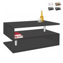 Tavolino da salotto moderno rettangolare 90x55cm 2 ripiani Zeta 90 Offerta