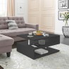 Tavolino da salotto moderno rettangolare 90x55cm 2 ripiani Zeta 90 Stock