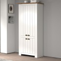 Scarpiera 4 ante armadio multiuso 84x42x200cm bianco classico Hillrose Saldi