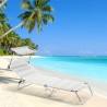 2 Lettini spiaggia mare brandina pieghevole alluminio Cancun Modello