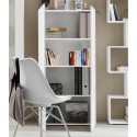 Libreria ufficio soggiorno moderna 2 ante bianco lucido 70x35x140 Birse Sconti