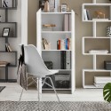 Libreria ufficio soggiorno moderna 2 ante bianco lucido 70x35x140 Birse Vendita