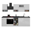 Cucina completa componibile design lineare stile moderno 256cm Essence 