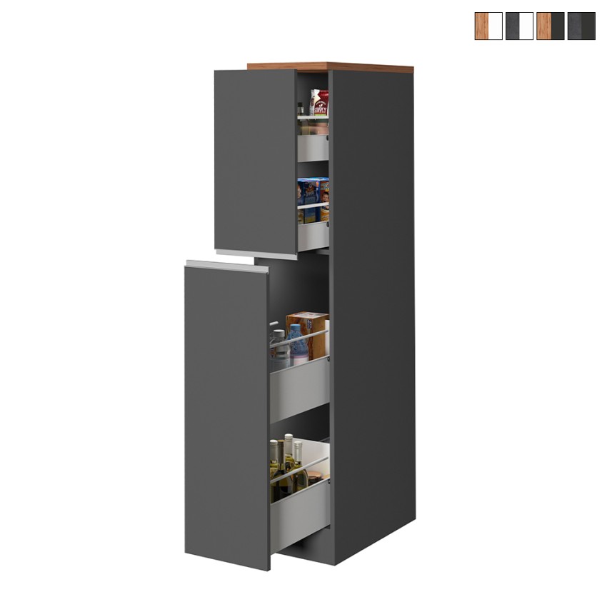 Mobile con 2 cassetti portaspezie da cucina moderno 30x60x164,5 Trym Offerta