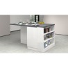 Isola centrale con tavolo per cucina moderna 2 ante 160x90x90cm Grover 