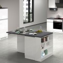 Isola centrale con tavolo per cucina moderna 2 ante 160x90x90cm Grover Scelta