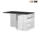 Isola centrale con tavolo per cucina moderna 2 ante 160x90x90cm Grover Saldi