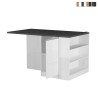 Isola centrale con tavolo per cucina moderna 2 ante 160x90x90cm Grover Saldi