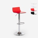 Sgabello trasparente girevole design moderno metallo bar cucina Juneau Promozione