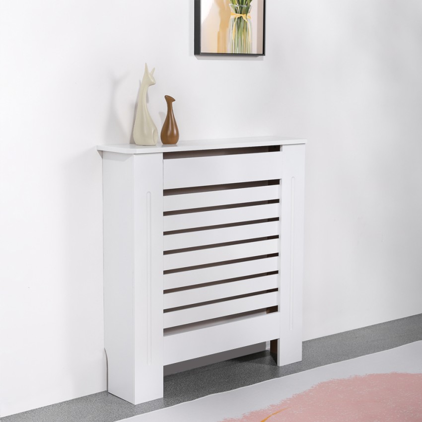 Wormer M copritermosifone in legno copricalorifero bianco 78x19x81,5h