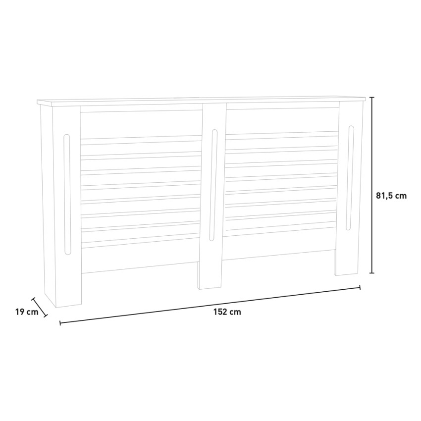 Wormer XL copritermosifone copricalorifero 152x19x81,5h in legno moderno