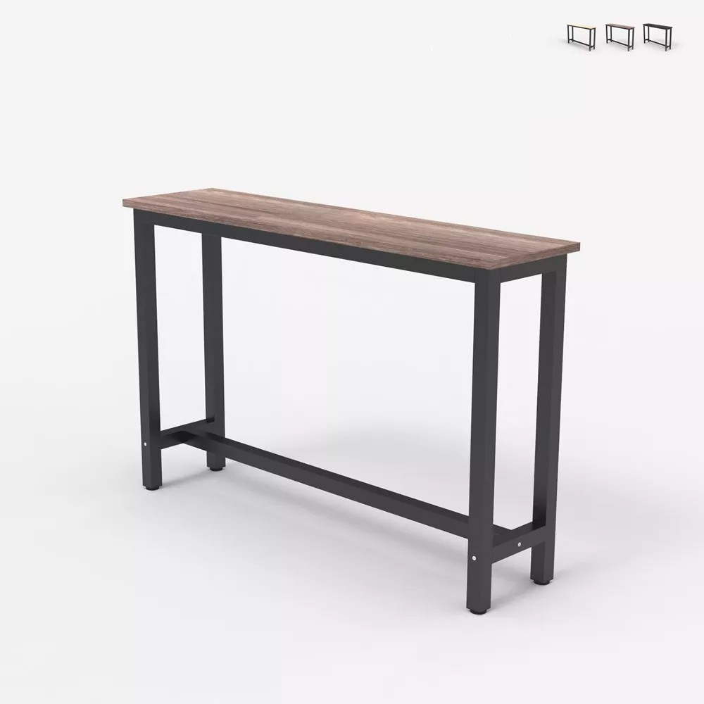 Consolle tavolino mobile ingresso 120x40cm legno metallo nero Welcome light dark