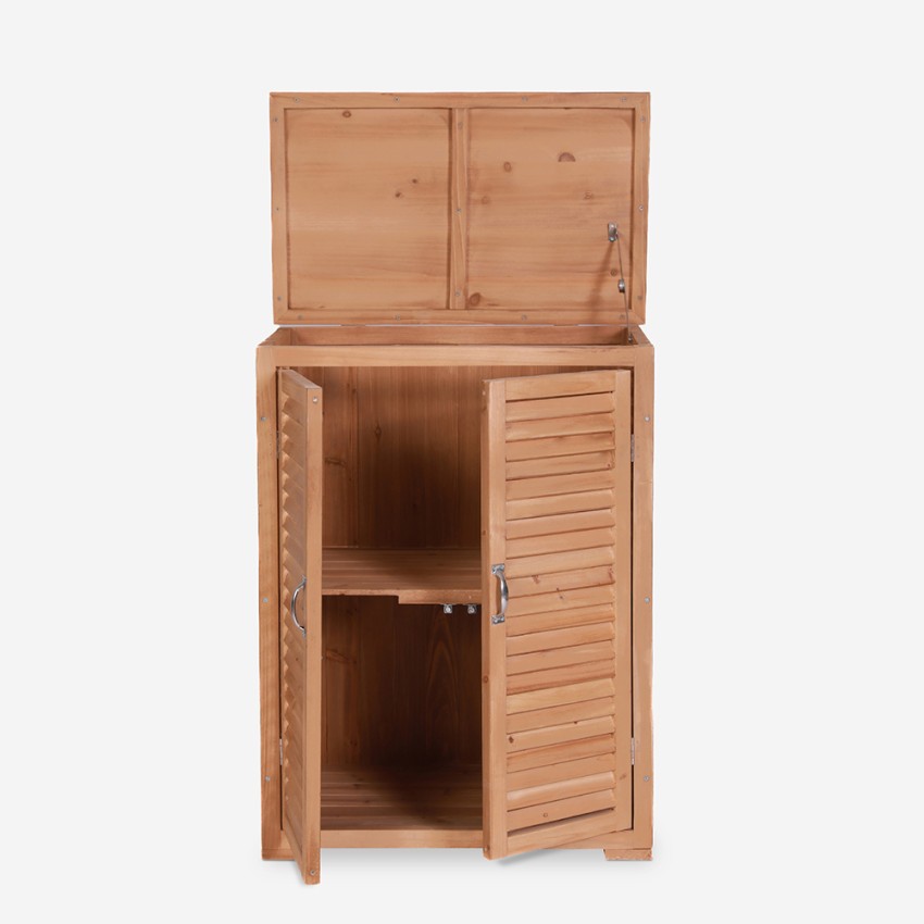 Il numero 1 del risparmio-ARMADIO DA ESTERNO PORTA ATTREZZI 74 × 43 × 88 CM  IN LEGNO NATURALE