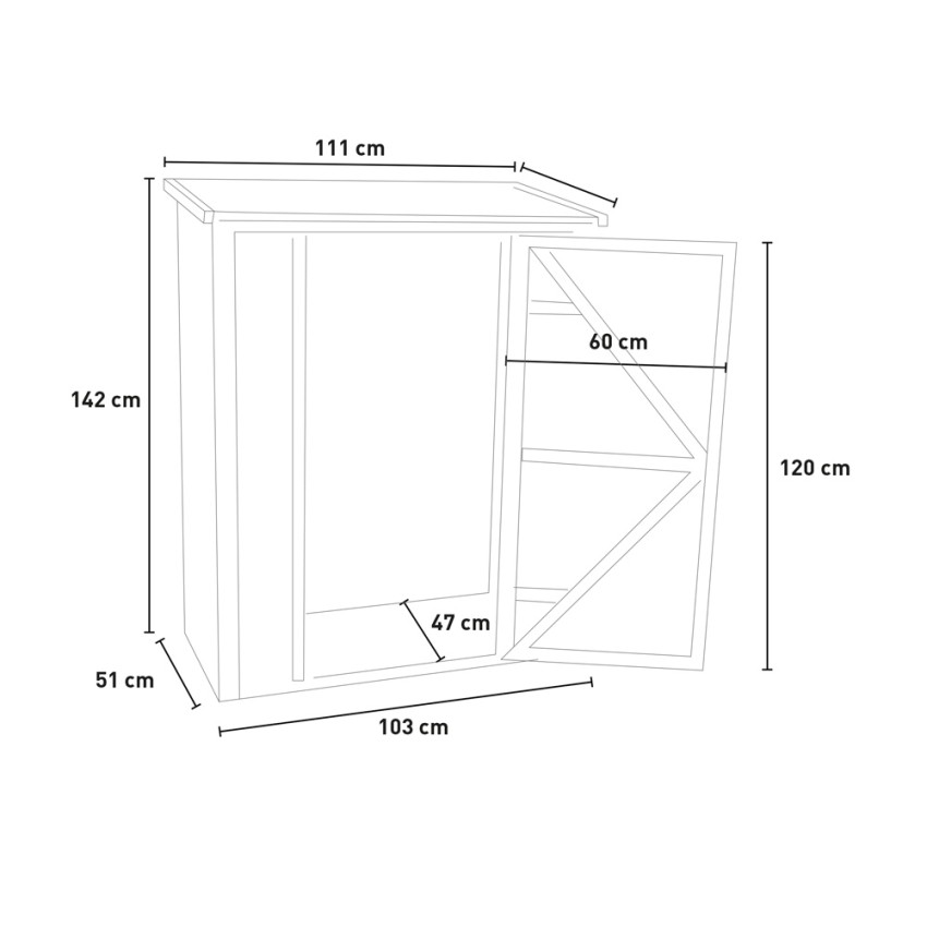 Smew casetta armadio da esterno in legno porta attrezzi da giardino