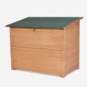 Baule da giardino contenitore in legno portattrezzi 122x77x97cm Scaup Saldi