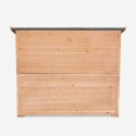 Baule da giardino contenitore in legno portattrezzi 122x77x97cm Scaup Stock