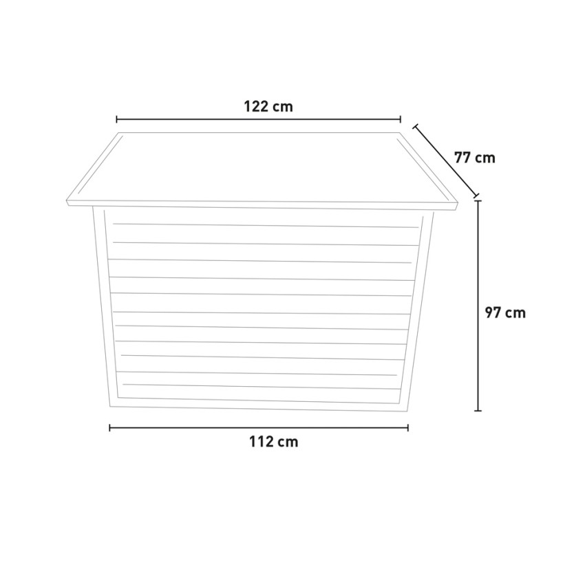 Scaup baule da giardino contenitore in legno porta attrezzi 122x77x97cm