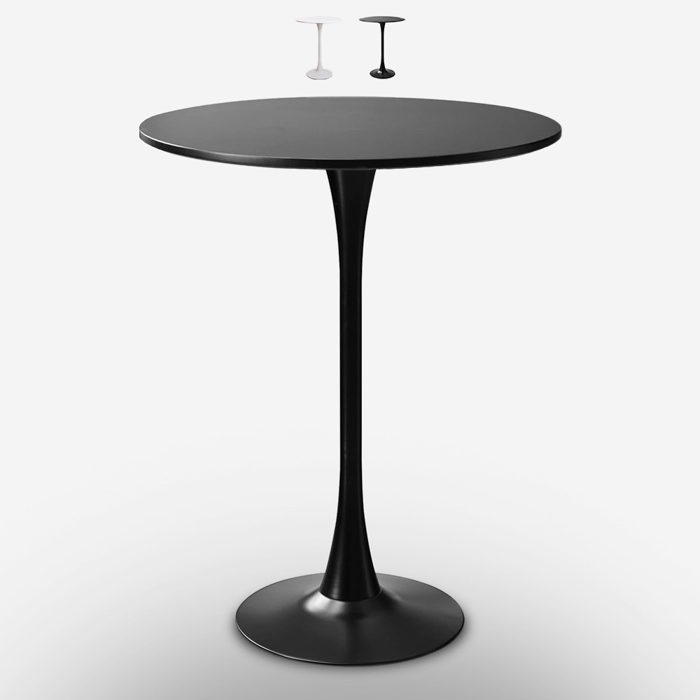 Tavolo alto per sgabelli bar design stile Tulipan rotondo 70cm Gerbys+