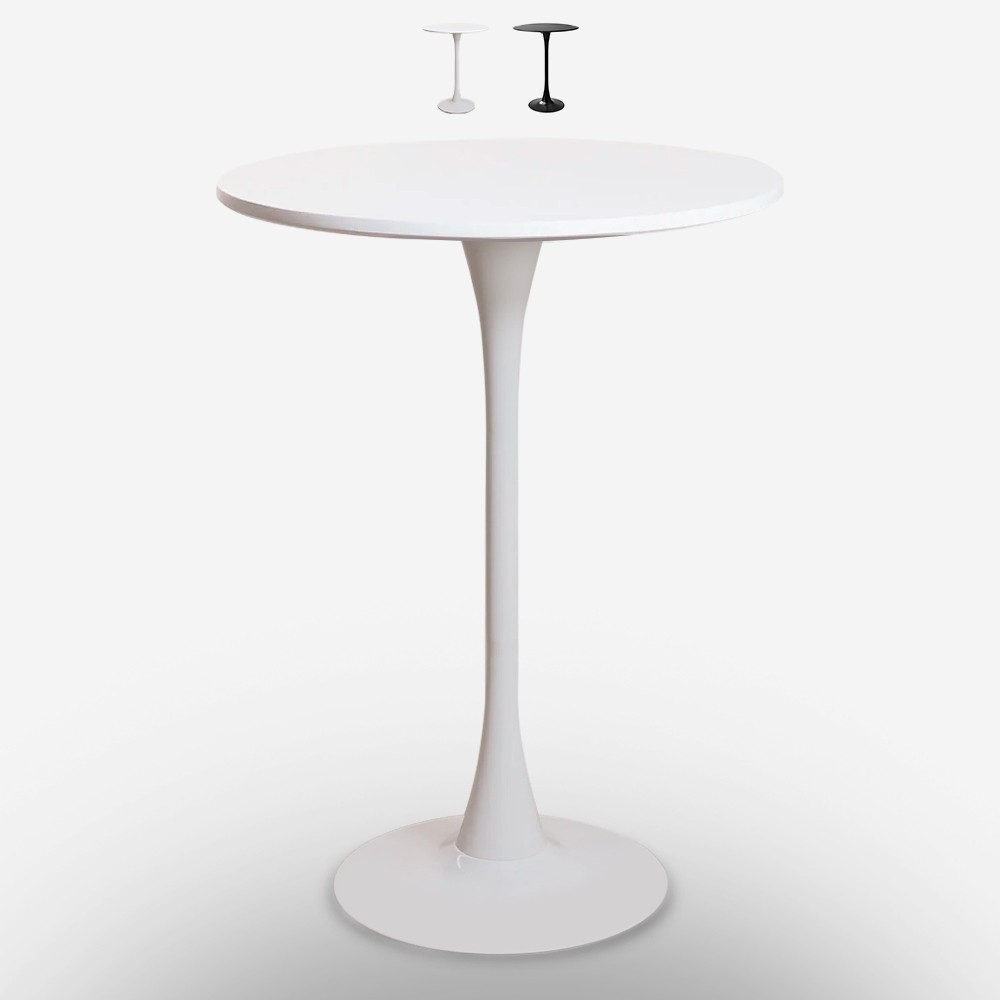 Tavolo bar alto stile Tulipan moderno rotondo 60cm per sgabelli Gerbys