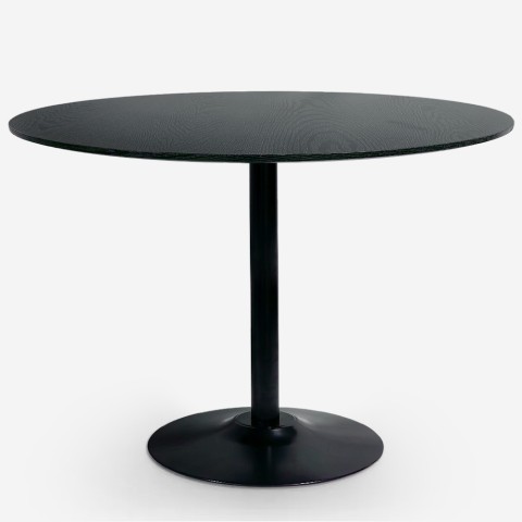 Tavolo sala da pranzo moderno Goblet nero rotondo 120cm Blackwood+ Promozione