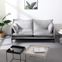 Divano soggiorno 2 posti moderno in tessuto grigio imbottito Bonn Vendita