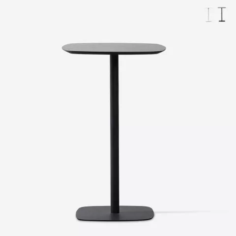 Tavolo alto per sgabelli bar quadrato 60x60cm stile moderno Arven Promozione