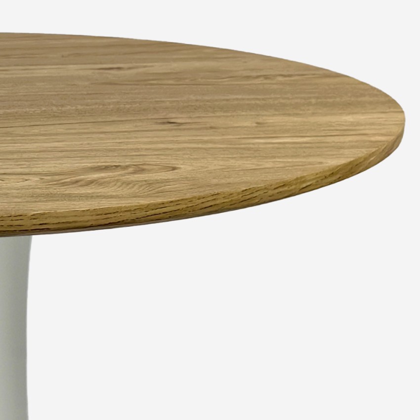 Redwood+ tavolo da pranzo moderno Tulipan rotondo 120cm bianco legno