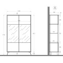 Vetrina design moderno soggiorno salotto mobile 2 ante in vetro Bellac Prezzo
