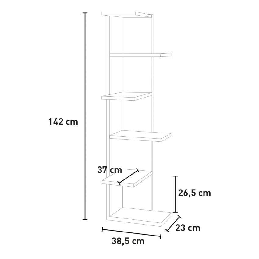 Libreria Scaffale Mensole Parete Angolare Moderna 5 Ripiani ad Angolo Verde