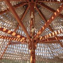 Ombrellone da giardino a palo centrale 3m legno tessuto macramè Tahiti Vendita