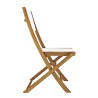 Sedia pieghevole in legno sedile textilene bianco giardino esterno Hiva Vendita