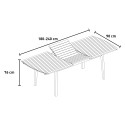 Tavolo in legno da giardino esterno allungabile 180-240cm Munroe Saldi