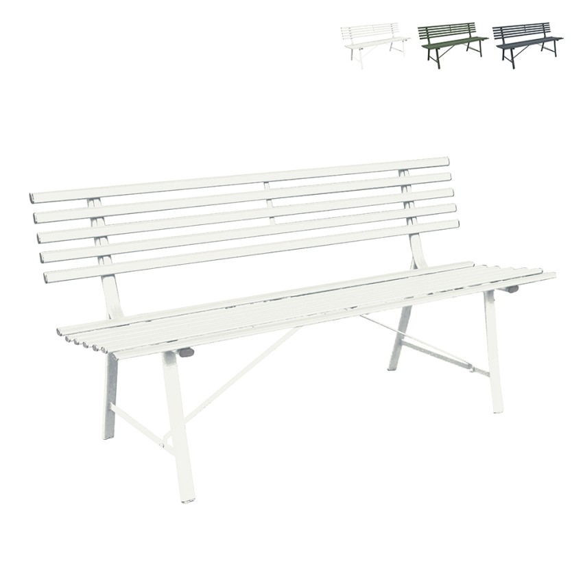 Panchina 3 posti giardino esterno classica in ferro 150x57x76cm Iven Offerta