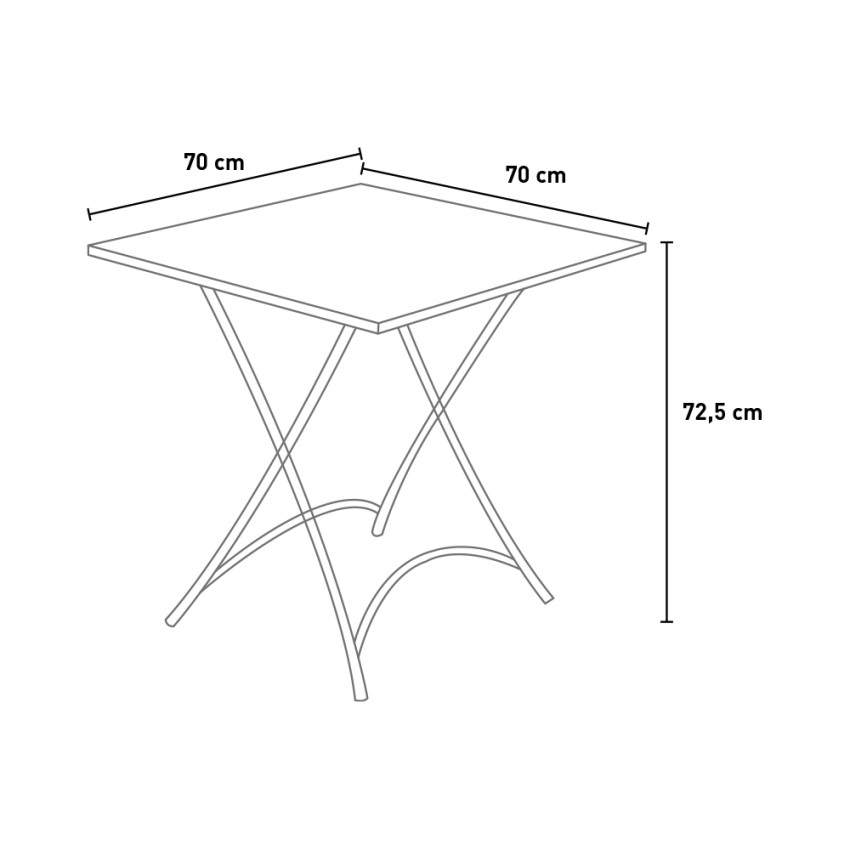 Tavolo pieghevole ferro 120x80 cm antracite
