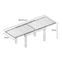 Tavolo allungabile per giardino 106-212x75cm moderno in alluminio Nori Offerta