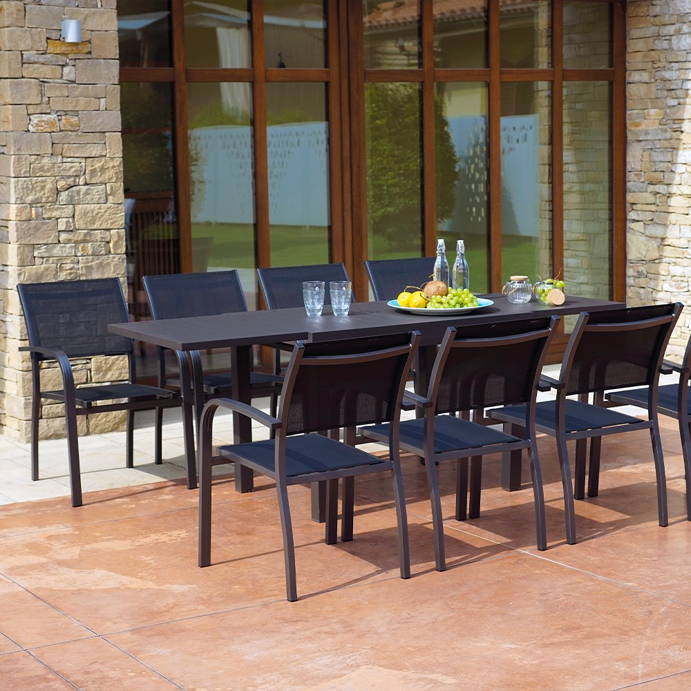 Tavolo allungabile per giardino 106-212x75cm moderno in alluminio Nori