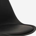 Set 4 sedie Tulipan bianco nero tavolo rotondo 120cm effetto marmo Lapis+ Costo