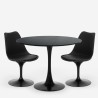 Set 2 sedie trasparente Tulipan tavolo cucina rotondo nero 80cm Almat Sconti
