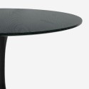Set 2 sedie trasparente Tulipan tavolo cucina rotondo nero 80cm Almat 